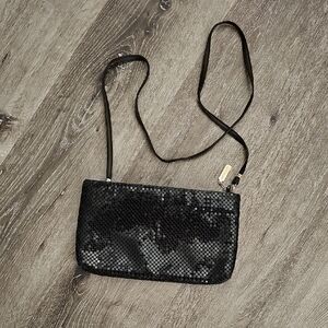 Whiting & Davis Shimmering Black Mesh Clutch Bag